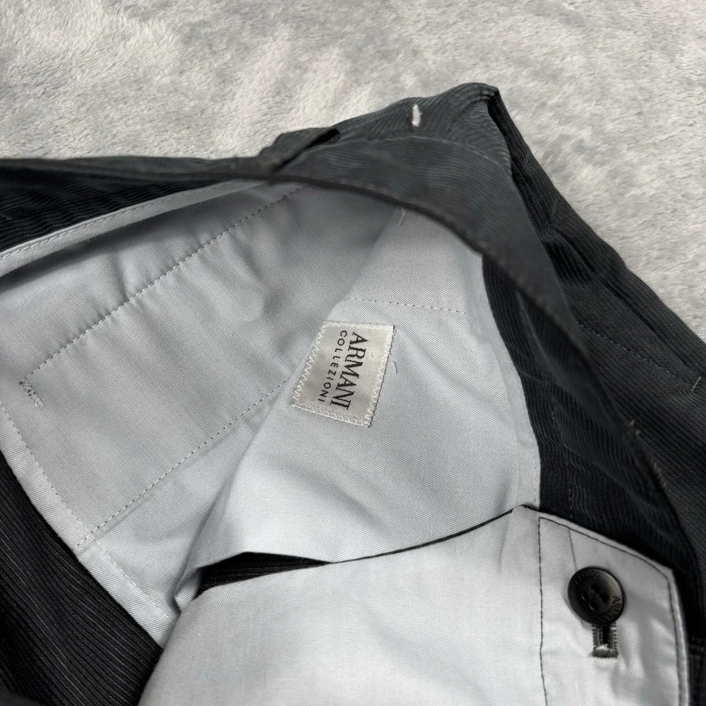 Armani Collezioni Mens Pants Trousers Soft Corduroy Dark Gray Slate 30x37 NWT